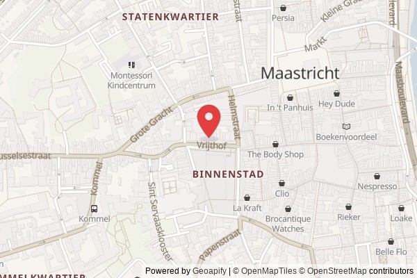 Kaart van Theater Aan Het Vrijthof