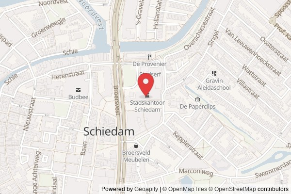 Kaart van Theater aan de Schie
