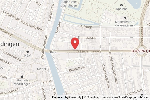 Kaart van Stadsgehoorzaal Vlaardingen